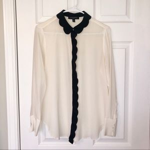 Banana Republic Silk Scalloped Blouse- size S
